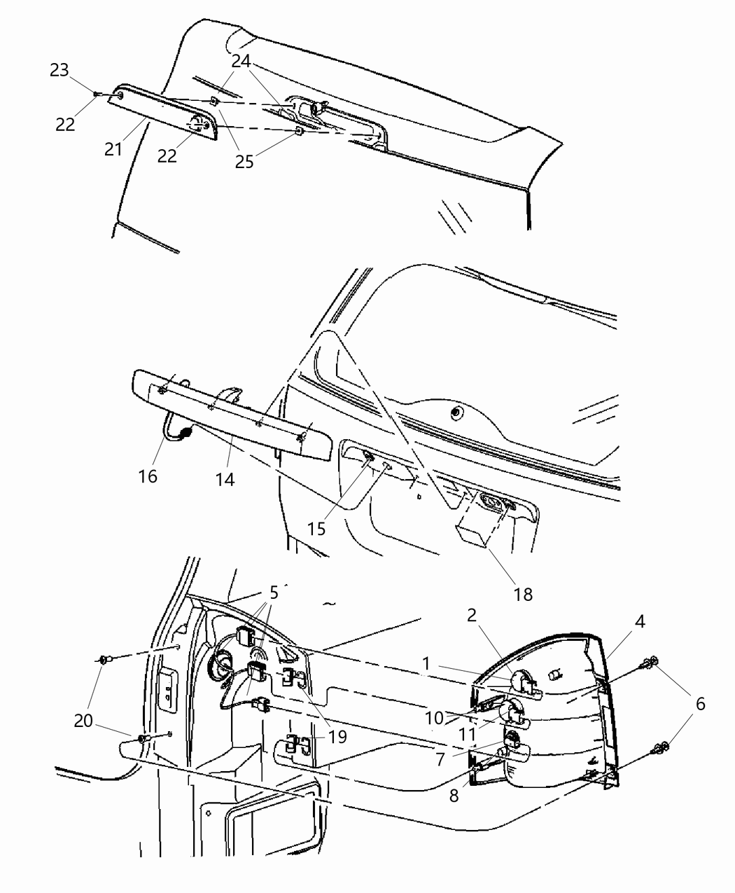 Mopar 5116238AB Lamp Tail Stop Turn Sidemarker