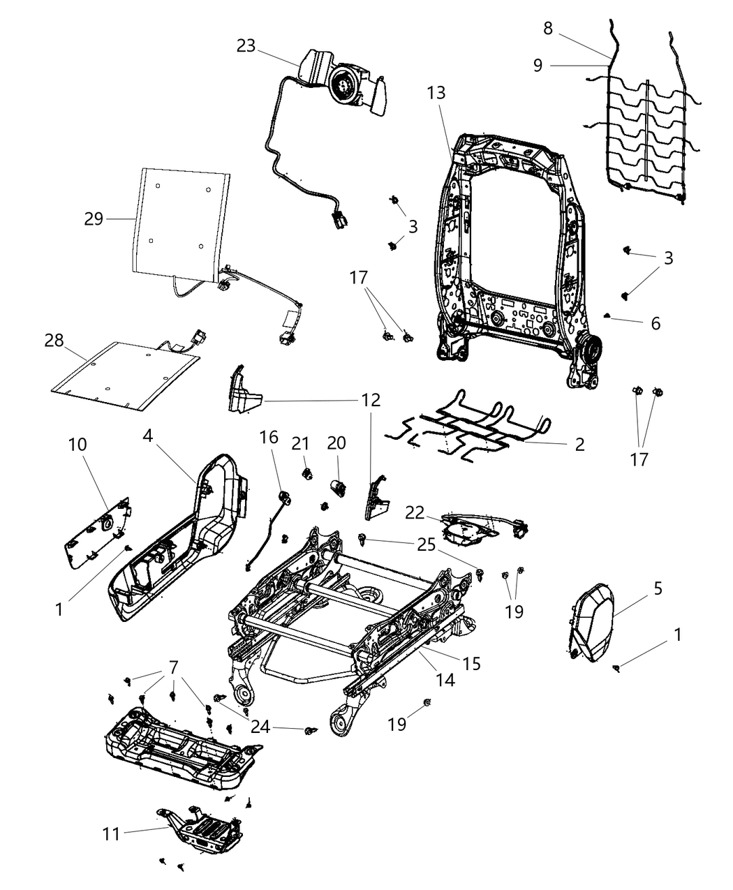 Mopar 1NL72LU7AA Bezel Seat Switch