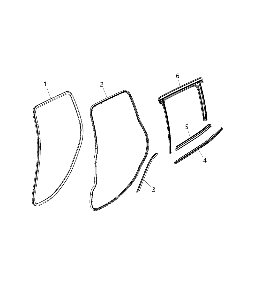 Mopar 68422229AA Weatherstrip Door Glass With Molding