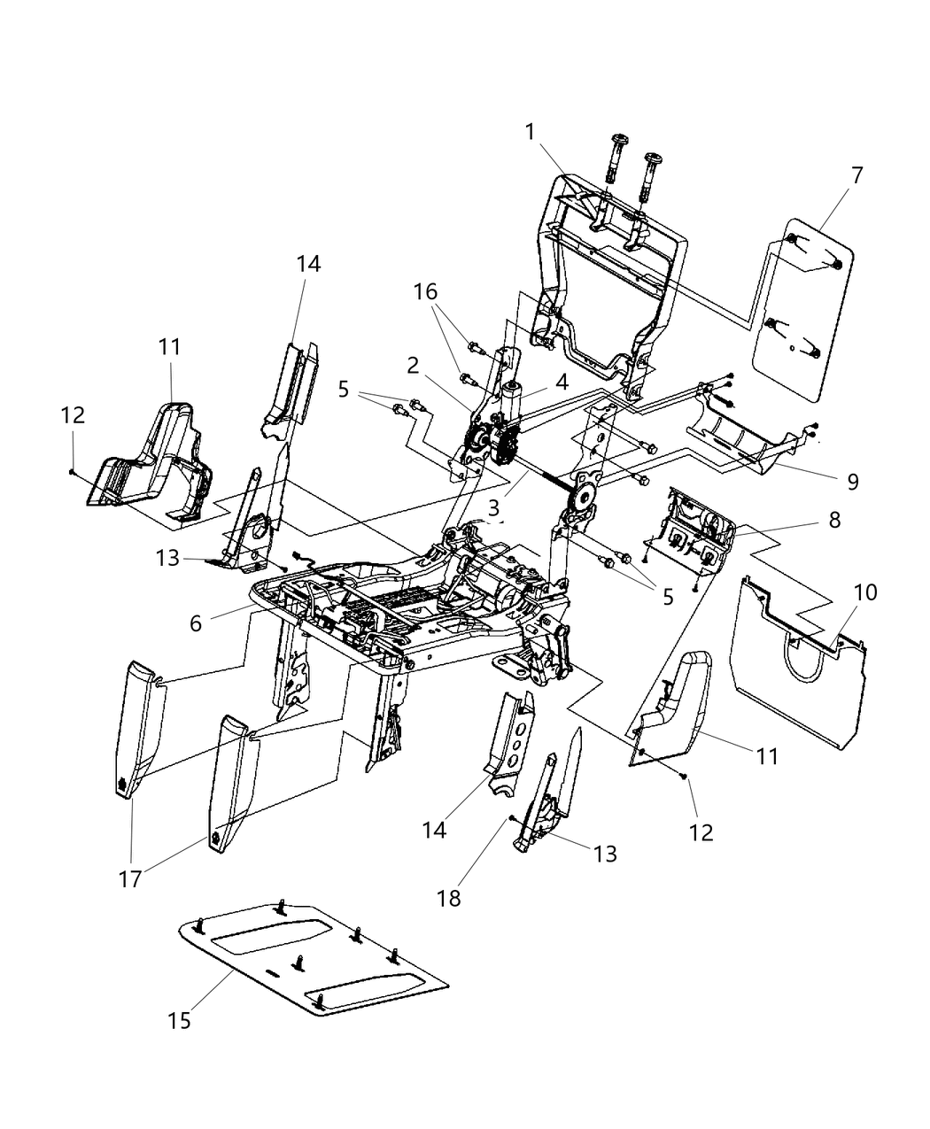 Mopar 68102120AA Recliner Seat Back