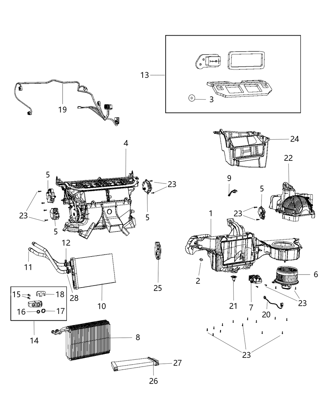 Mopar 68238033AA Housing Distribution Includes Doors, Links And Levers