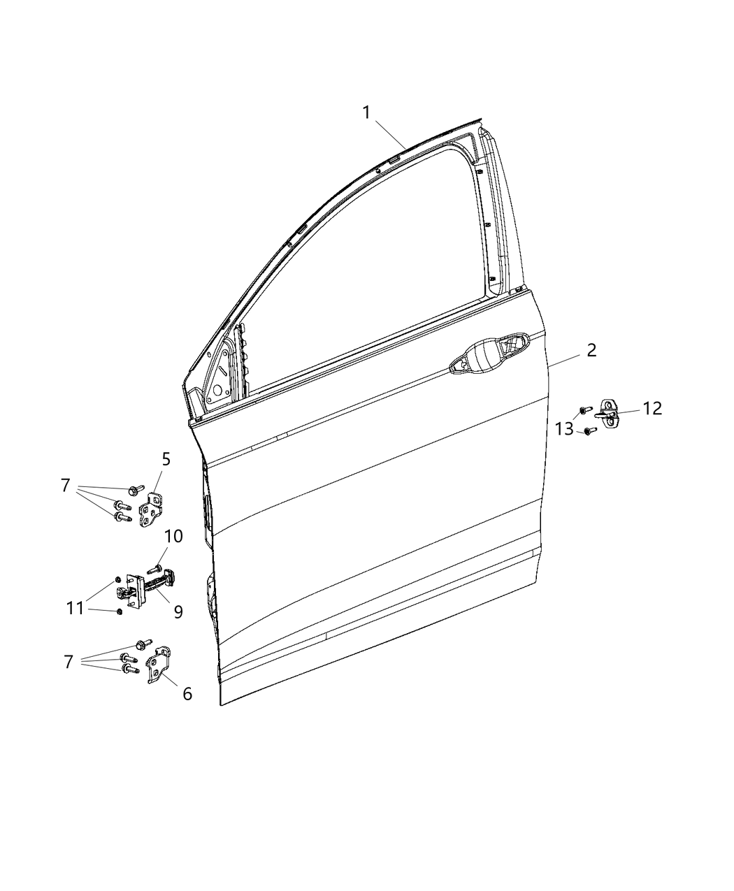 Mopar 68214359AD Hinge Door Lower