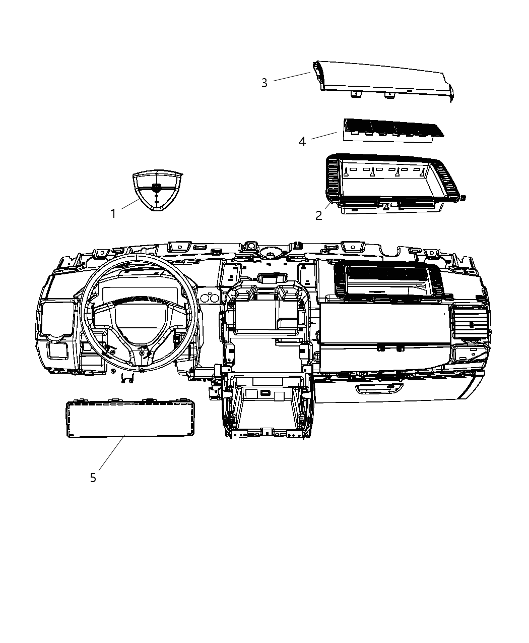 Mopar 5057771AC Kneeblocker Steering Column Opening Inflatable