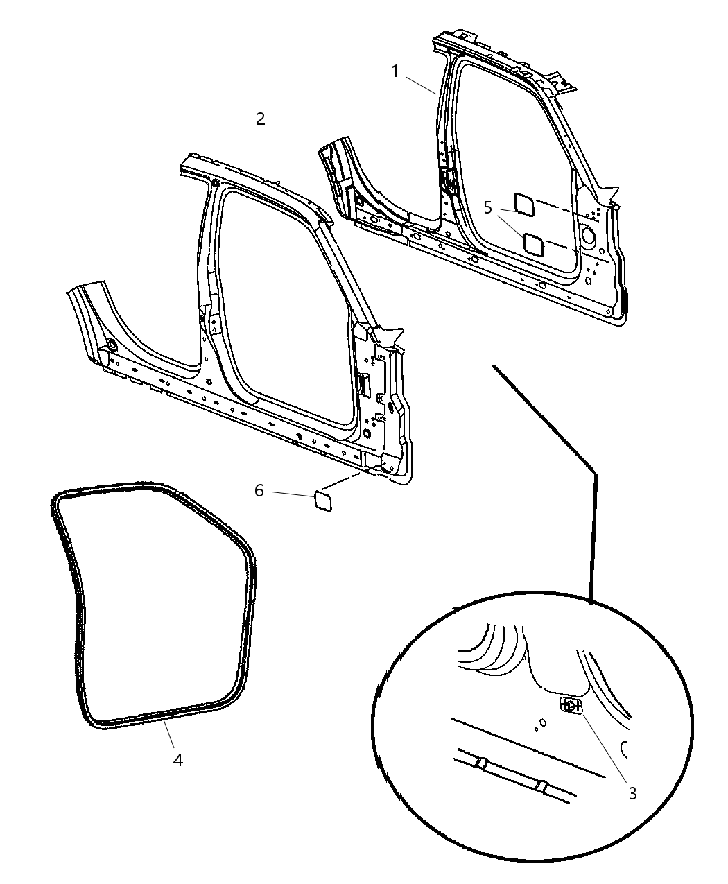 Mopar 5174354AB Panel Bodyside Aperture Front Inner