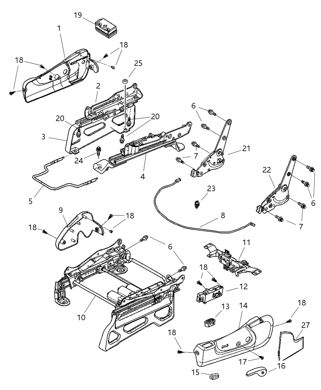 Mopar 5072107AB Adjuster Manual Seat