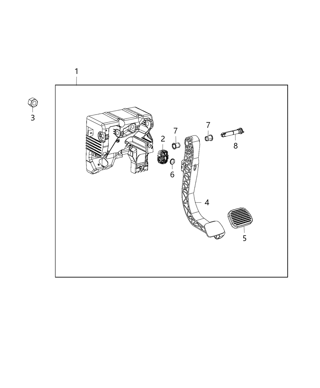 Mopar 68436946AA Pedal Assembly Non Adjustable