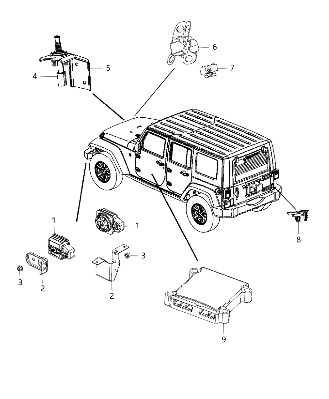 Mopar 68195725AA Siren Alarm Assembly