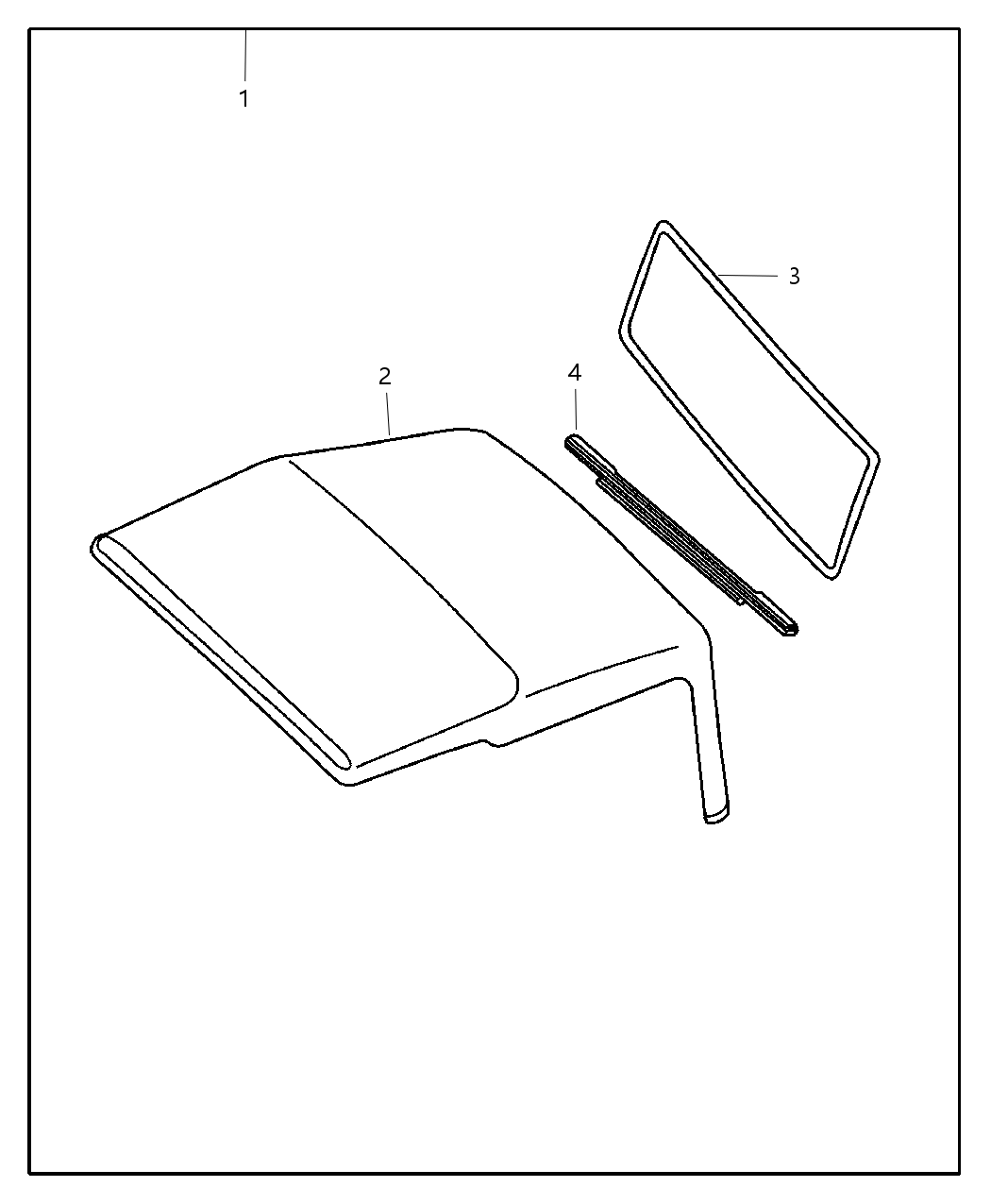 Mopar 82208167 Window Kit Door - Front Use With Half Door