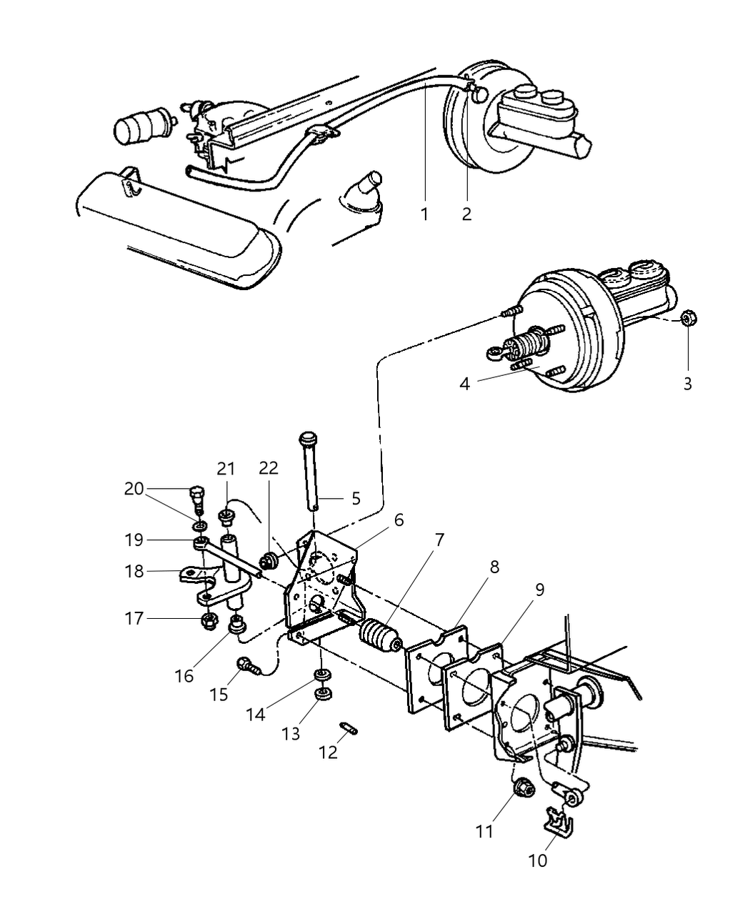 Mopar 52008203 Bracket, Booster Mounting To Dash