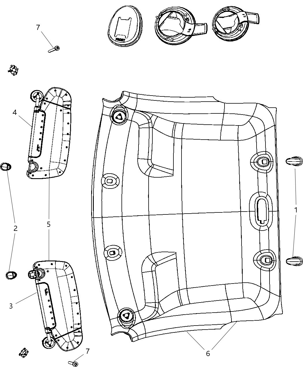 Mopar 1UA03BD1AA Headliner