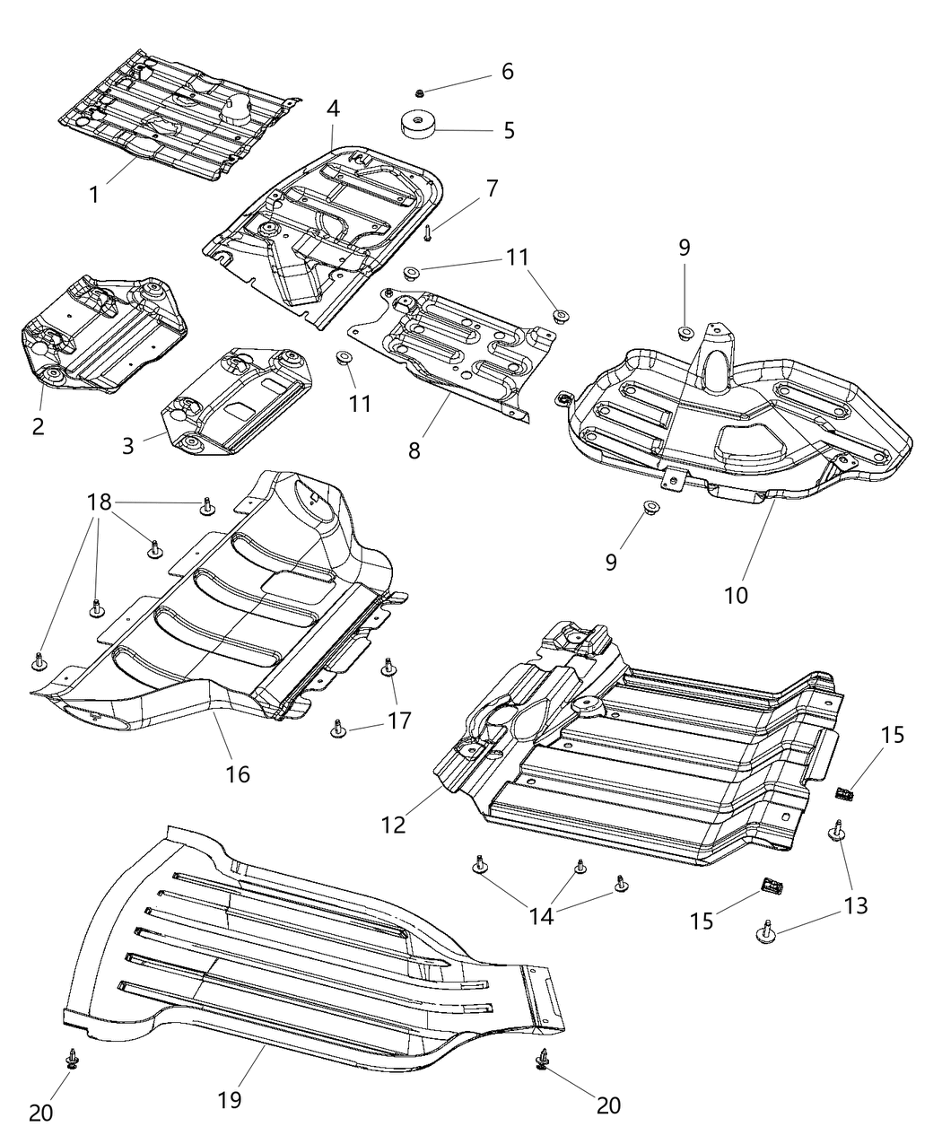 Mopar 68199890AD Skid Plate Front Assembly with Gear Guard & Encapsulation