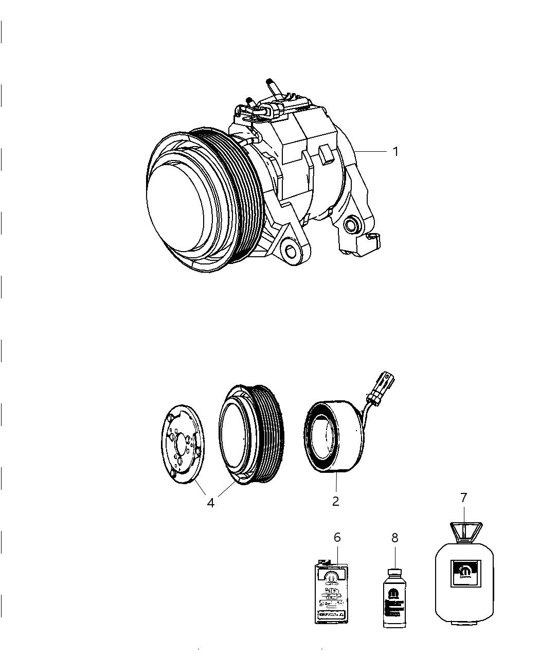 Mopar 2AMA11411A Compressor A/C With Clutch