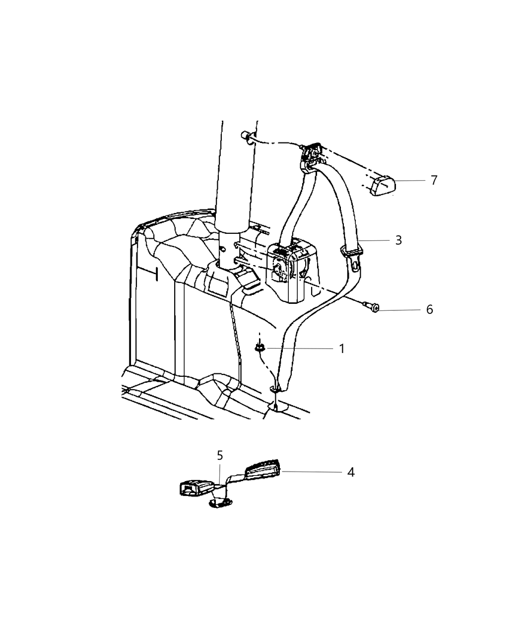 Mopar 68002969AA Bolt Center Seat Belt To Frame Attaching