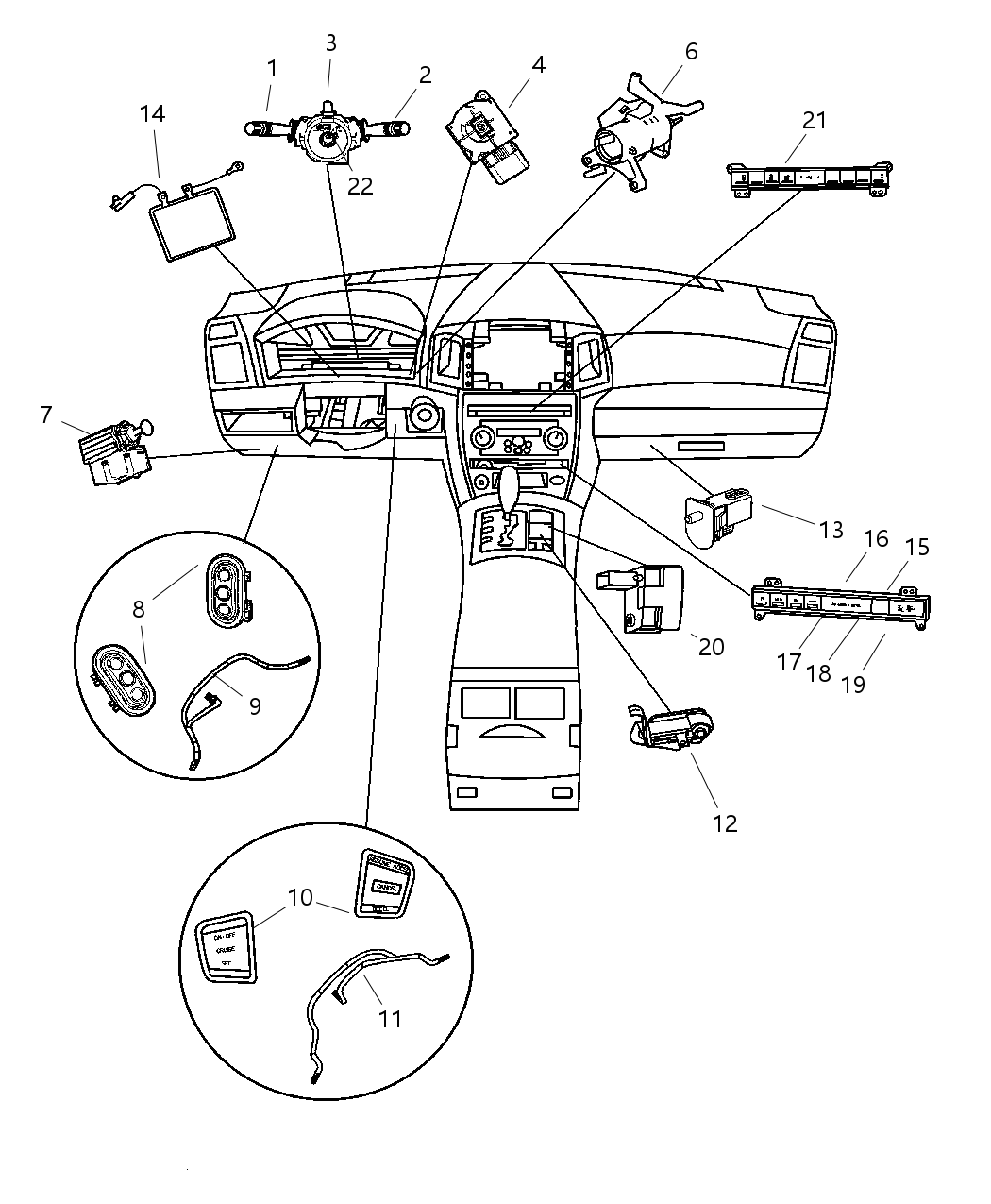 Mopar 56010693AD Hazard Switch