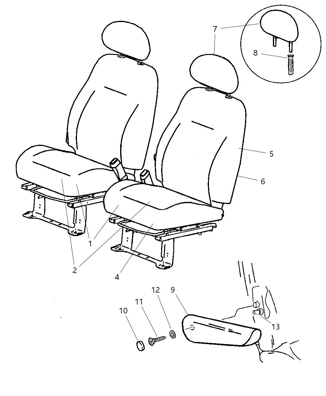 Mopar XL771DVAA Headrest Front
