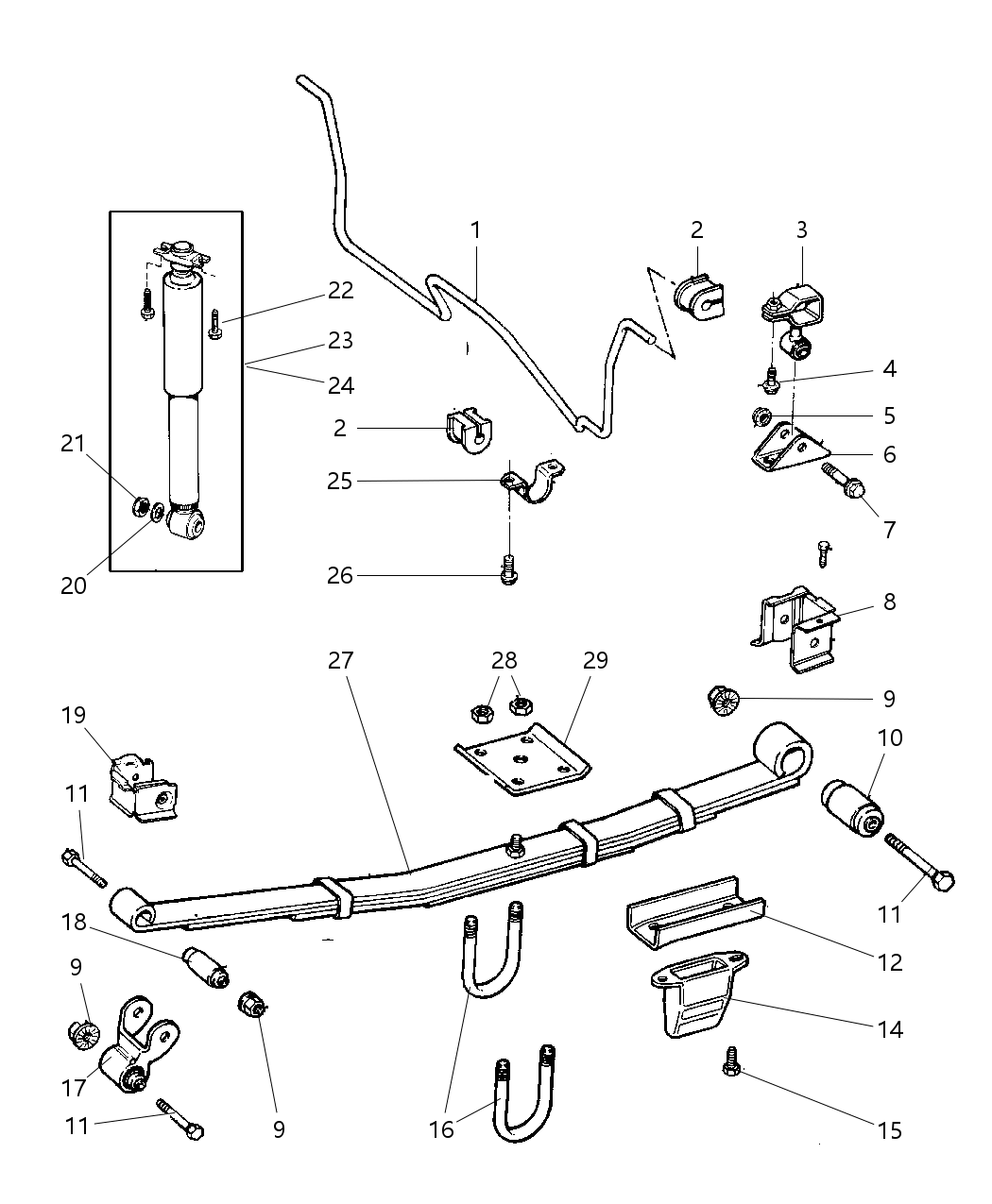 Mopar SGR5129 Shock Absorber Suspension Rear