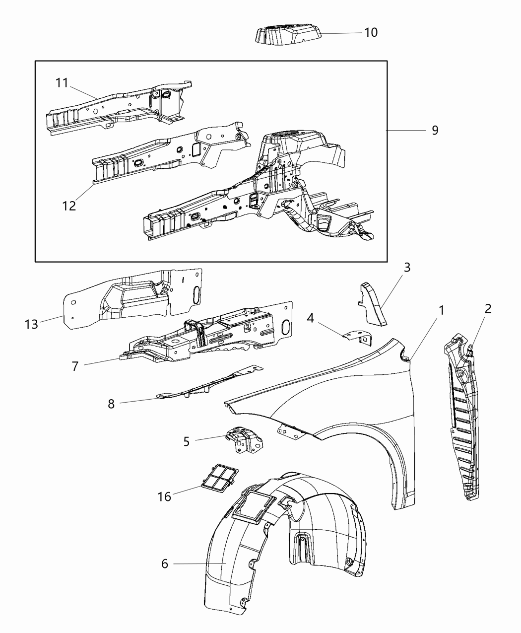 Mopar 5182621AA Bracket Fascia Support