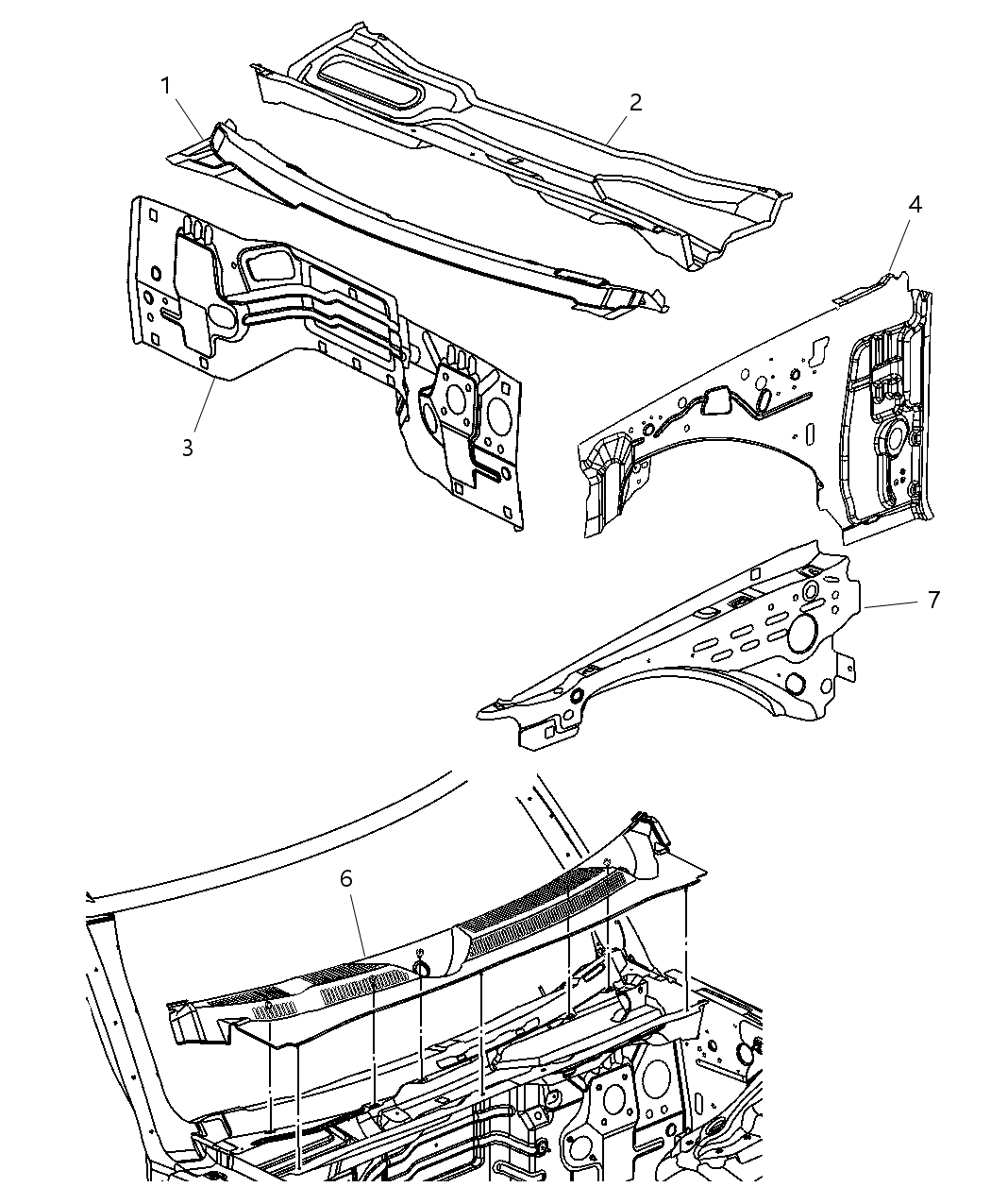 Mopar 5191897AA Clip Cowl Screen