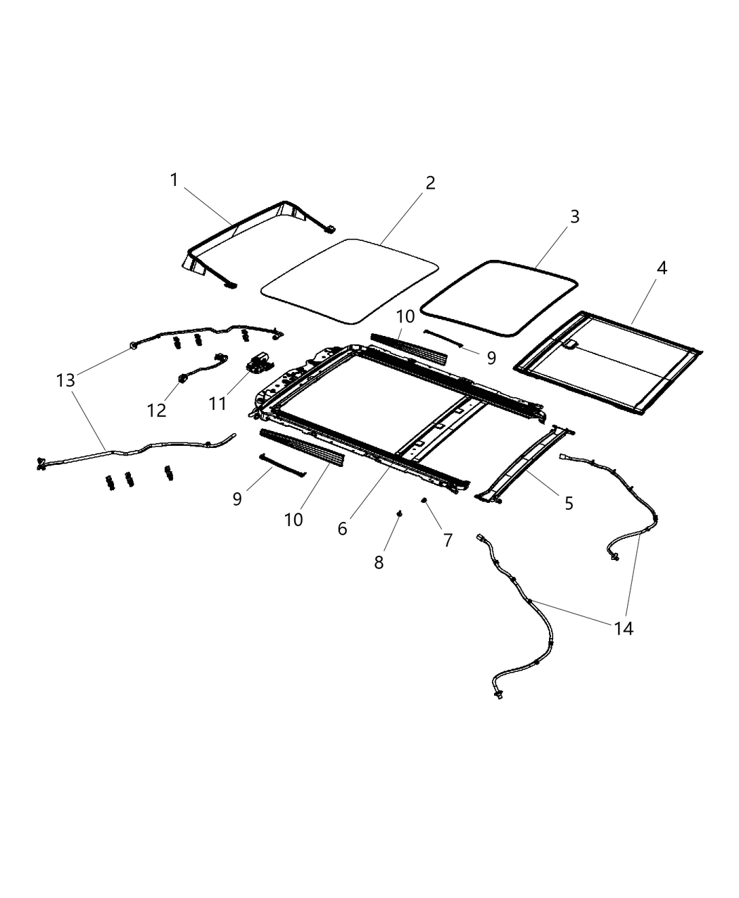 Mopar 68250109AA Bracket Sunroof Frame