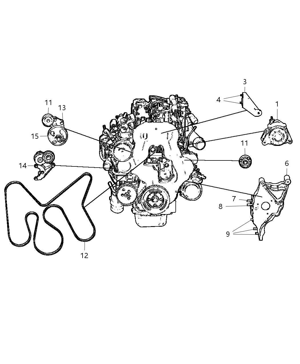 Mopar 4897488AA Bolt Alternator Bracket