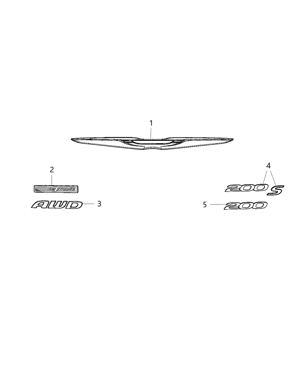 Mopar 68305585AA Nameplate 200S