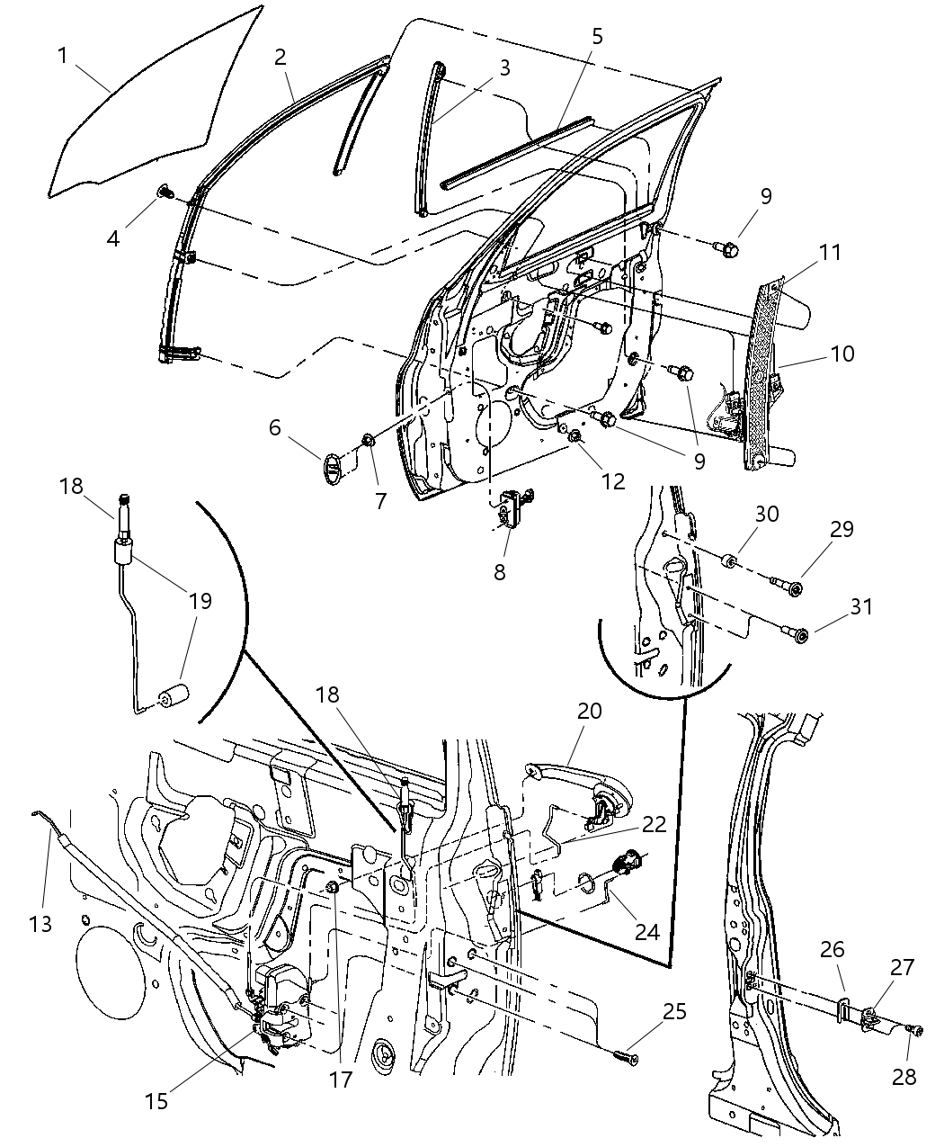 Mopar 5067591AA Regulator Front Door Window
