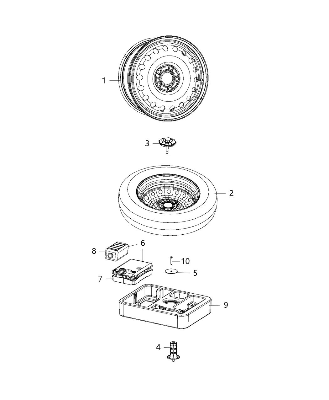 Mopar 4726588AB Tray Inflator Kit