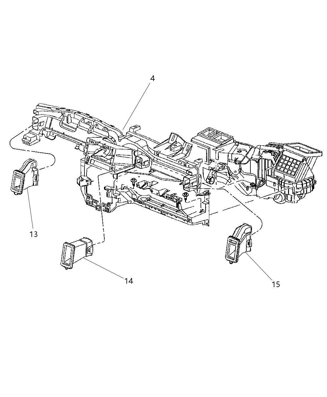 Mopar 55196828AA Duct Floor Distribution Heat Front