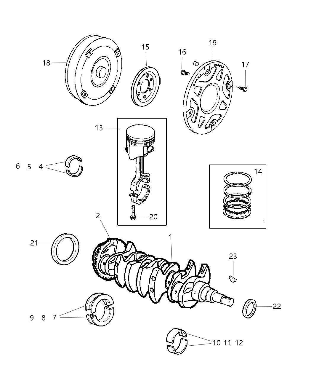 Mopar 4856735AB Bearing Package Crankshaft .016Mm Undersize