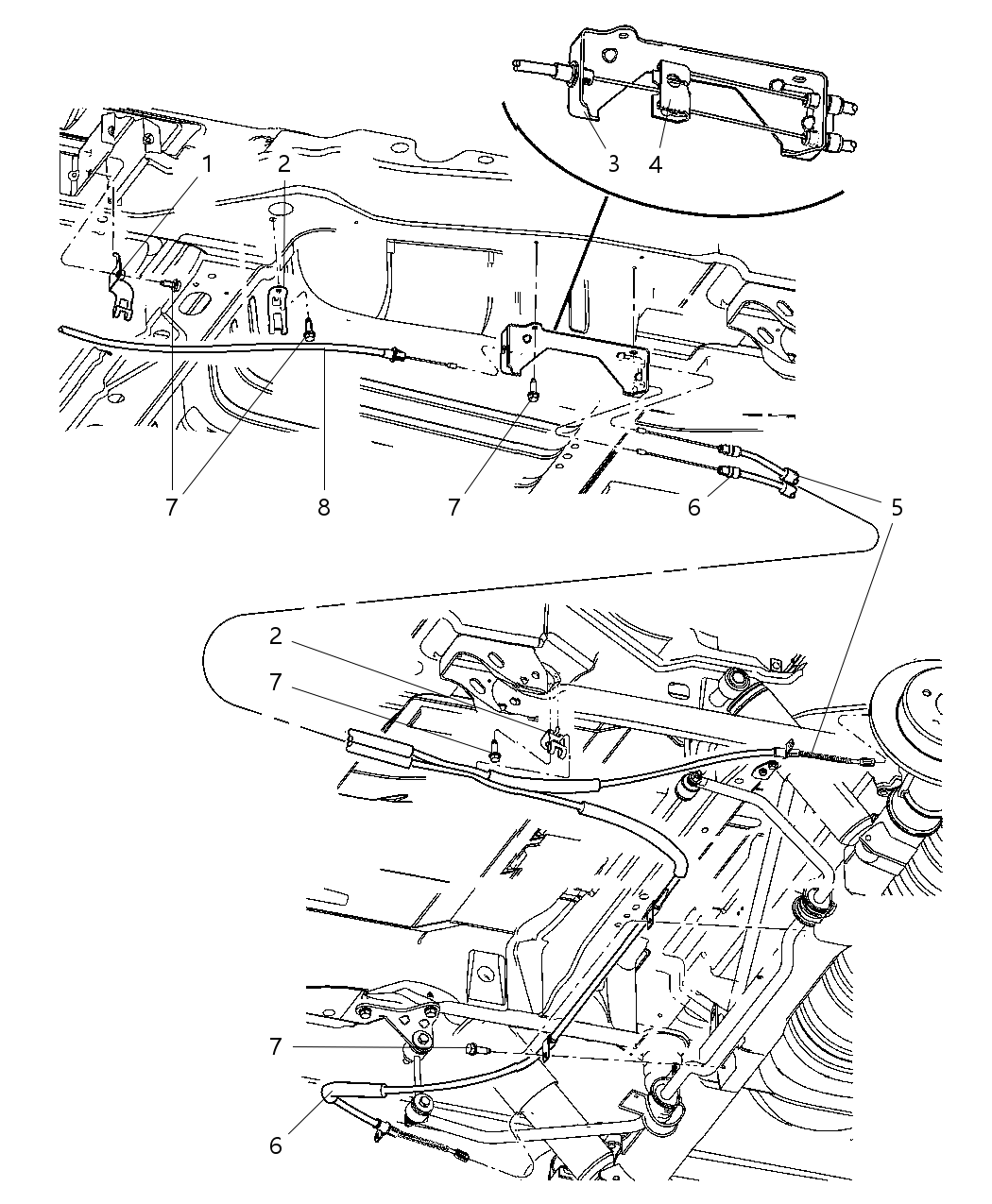 Mopar 4721315AC Bracket Parking Brake Cable
