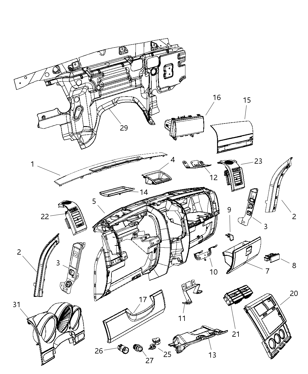 Mopar 1DZ241K7AB Bezel Cluster