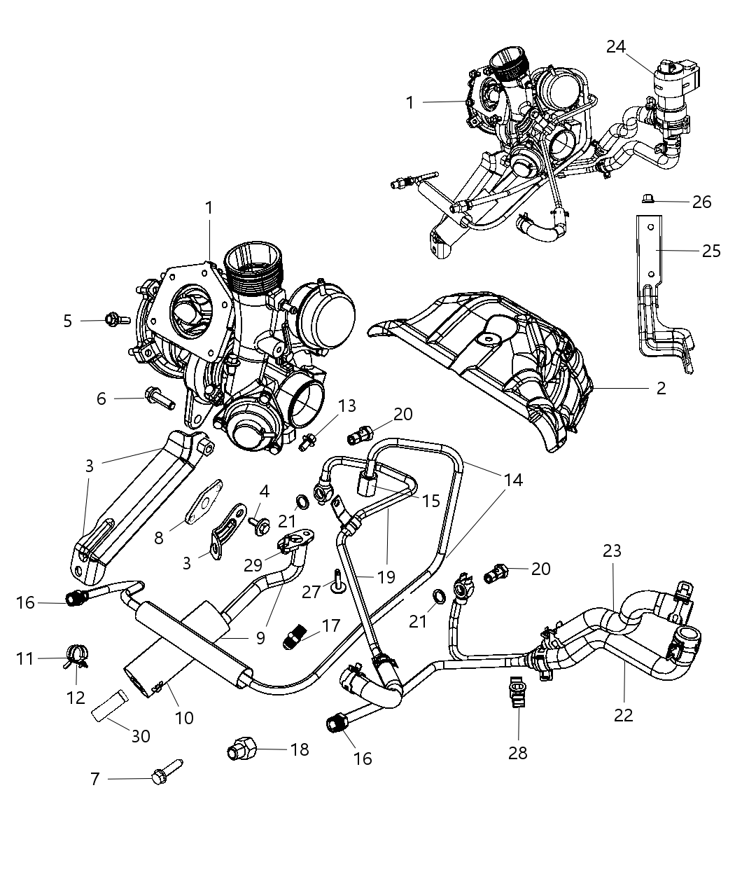 Mopar 4884778AC Tube Turbo Water Return