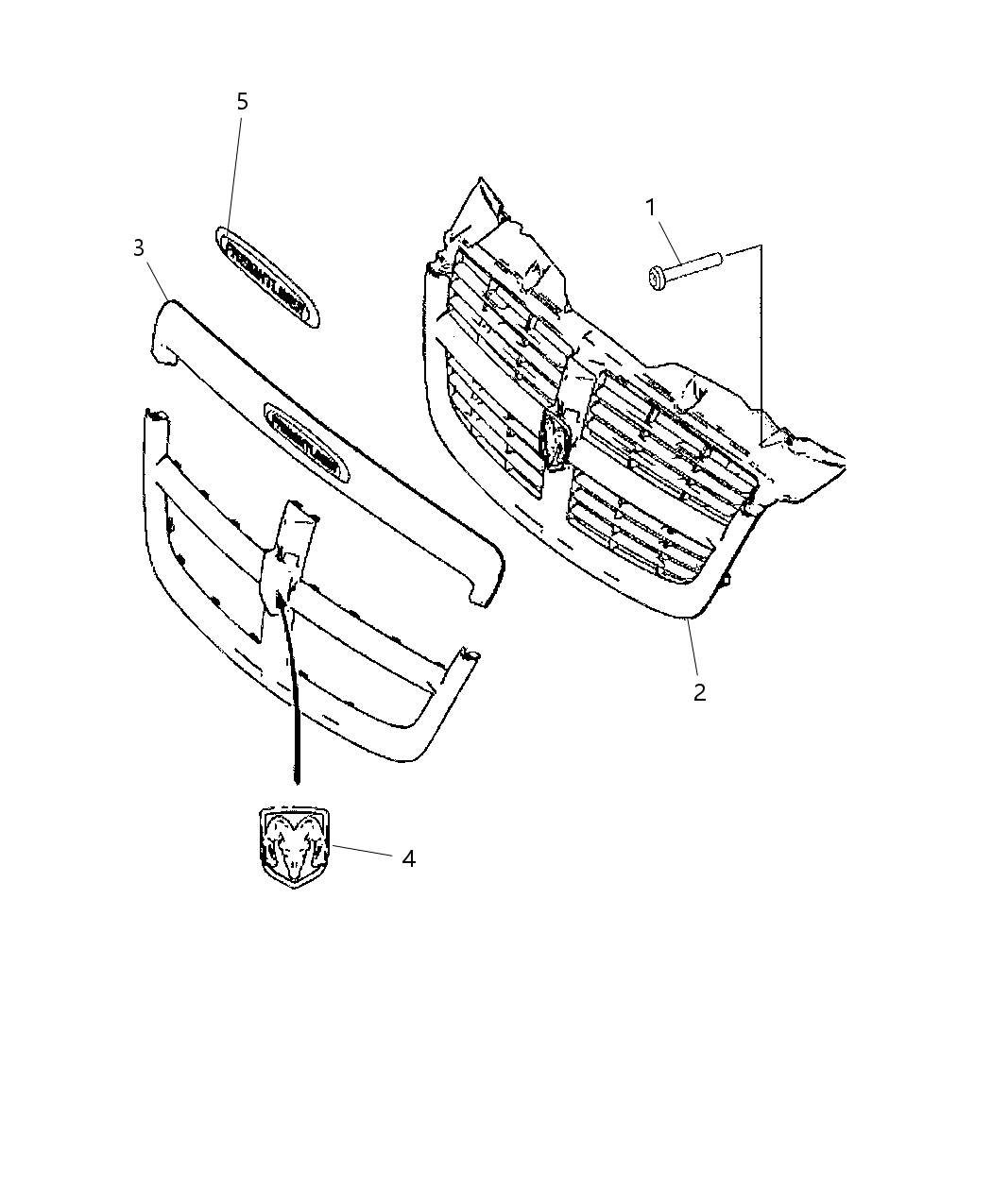 Mopar 68020896AA Nameplate Hood