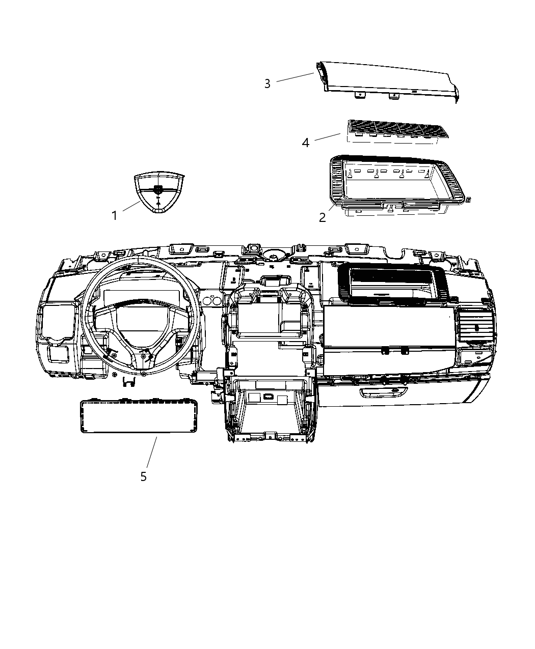 Mopar 5057771AC Kneeblocker Steering Column Opening Inflatable