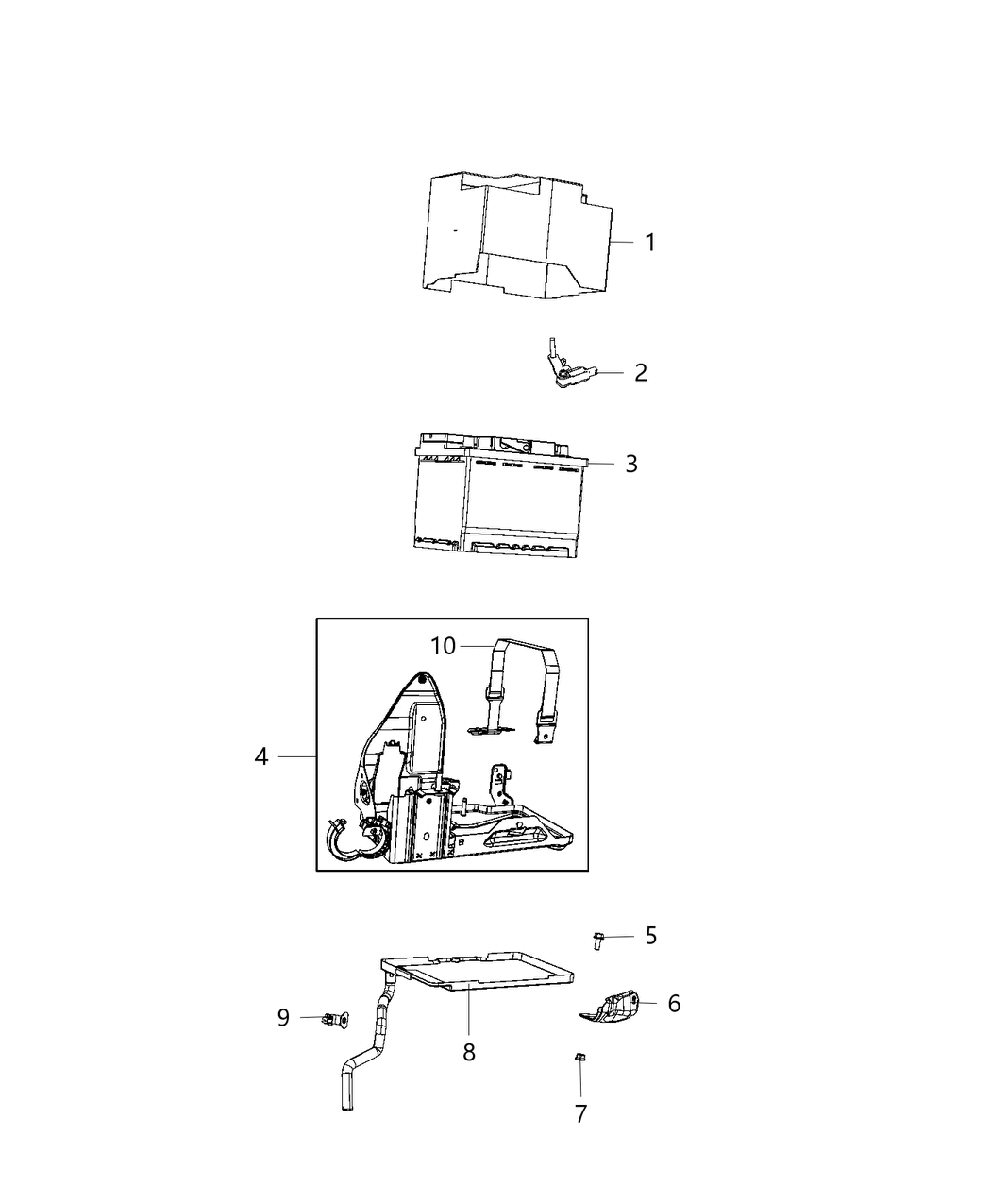 Mopar 68396598AB Tray Battery