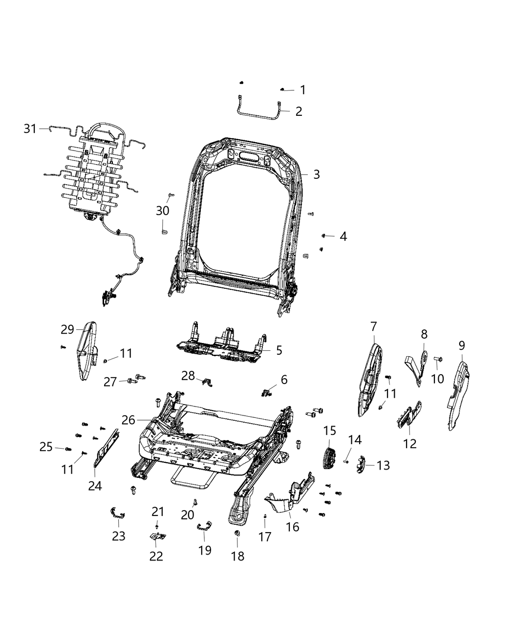 Mopar 6QD77LK5AA Pull Strap Seat Recliner