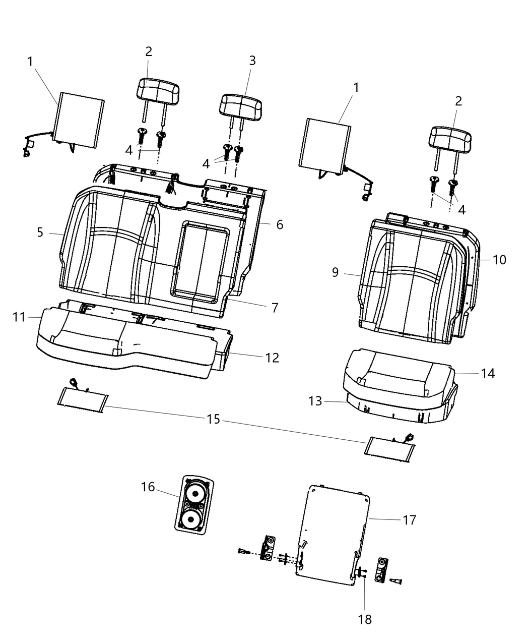 Mopar 1UQ541X7AA Sleeve Headrest