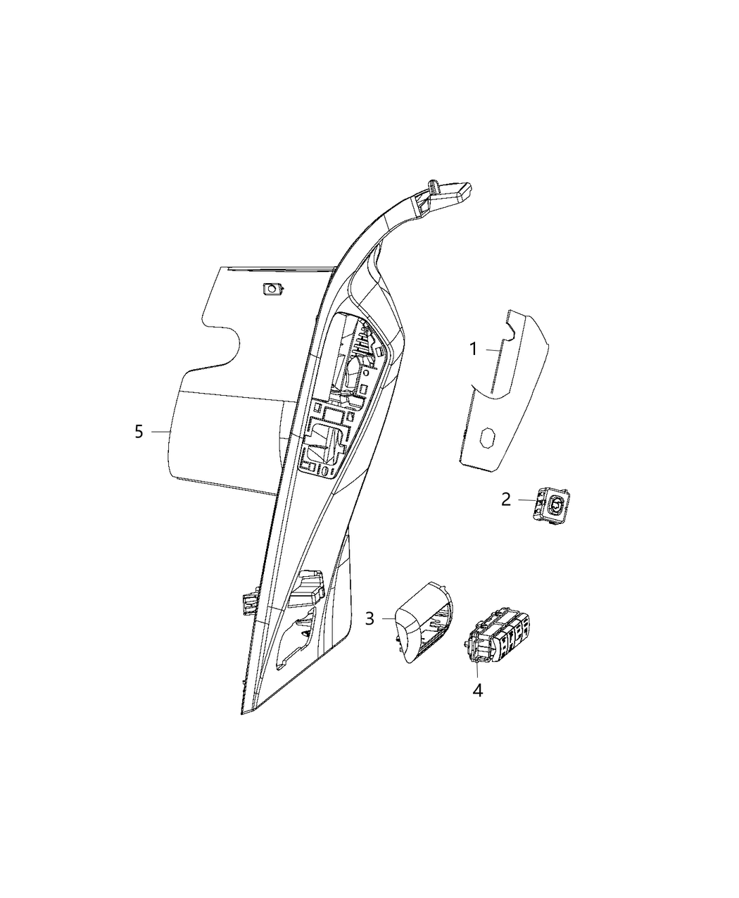 Mopar 1DH67LTUAD Bezel Seat Switch