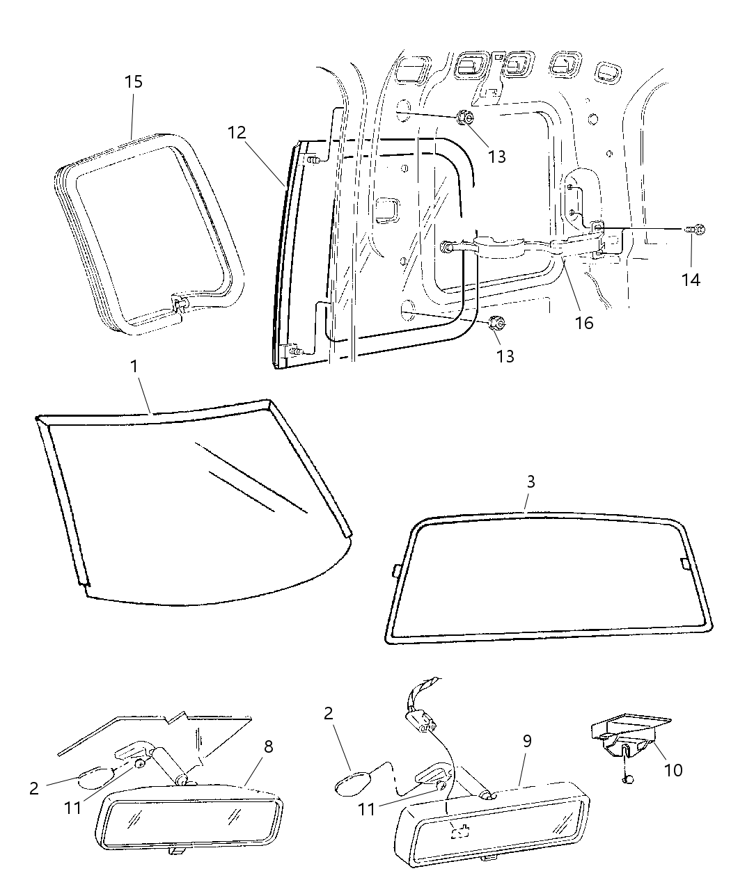 Mopar 4773059 Channel Sliding Backlite
