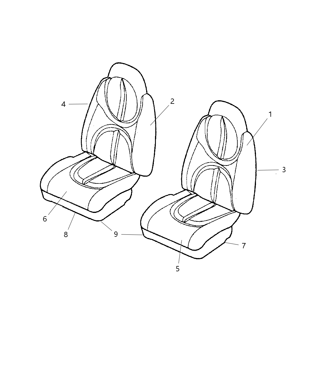 Mopar WT131T5AA Back Front Seat Passenger , (Includes Cover)