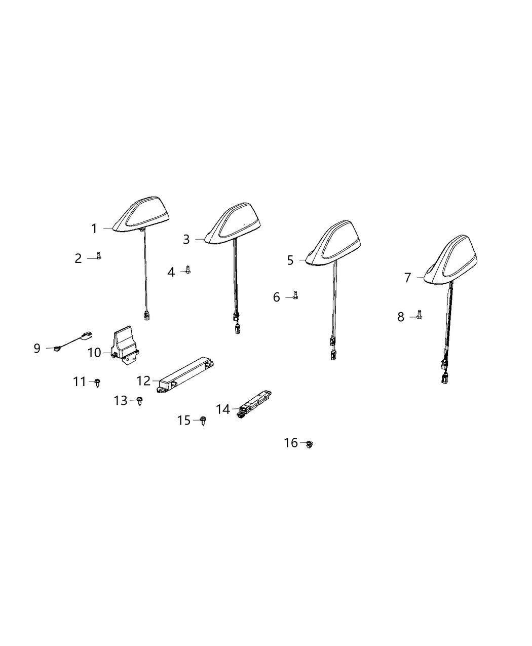 Mopar 5XT13PDNAA Antenna Base Cable And Bracket