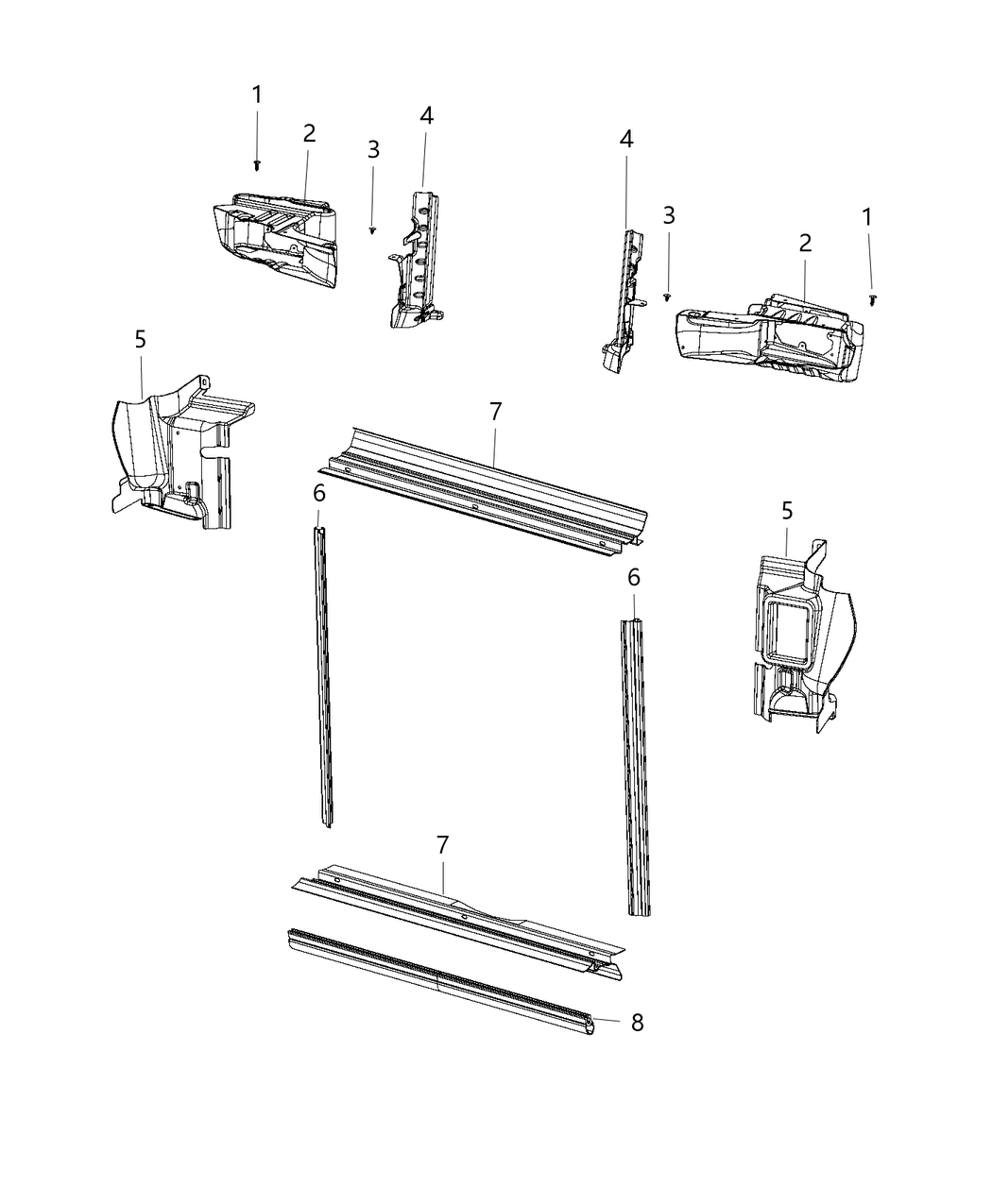Mopar 68306395AA Seal Radiator Side Air