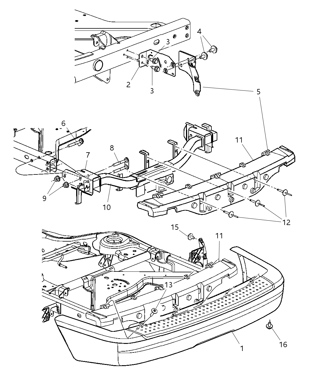 Mopar 55077447AB Beam Rear Bumper