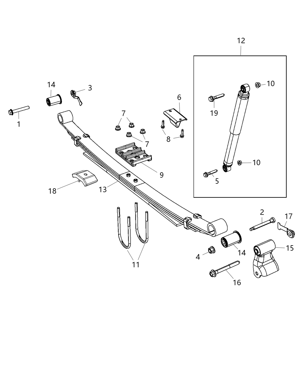Mopar 68236651AA Shock Absorber Kit Suspension Rear