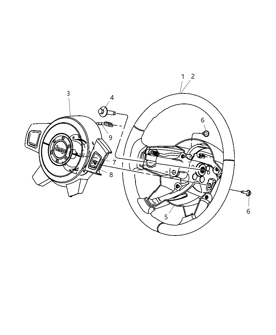 Mopar 1FM34XDVAA Cover Steering Wheel Back