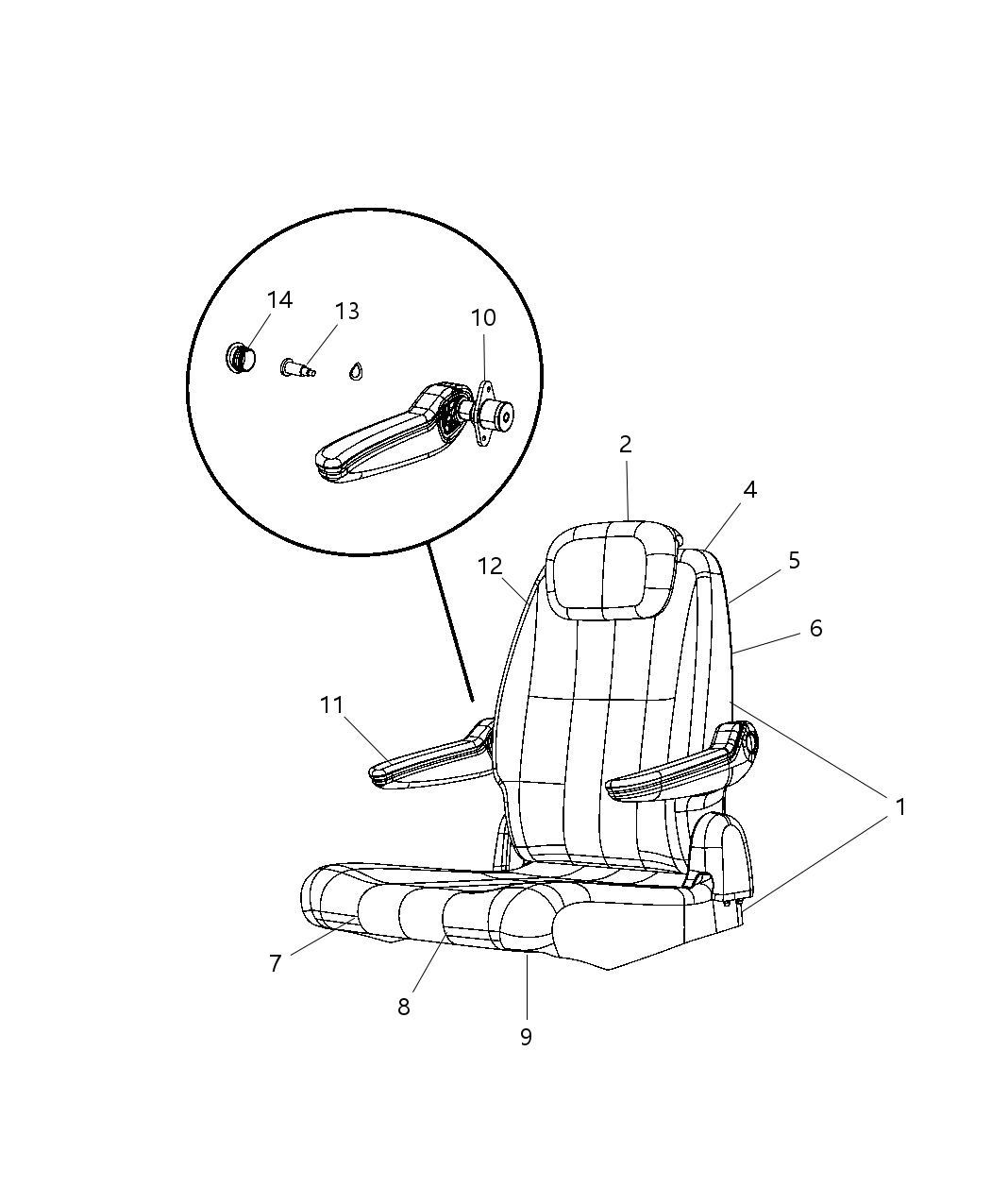 Mopar ZQ071S3AA Seat Complete Rear Quad