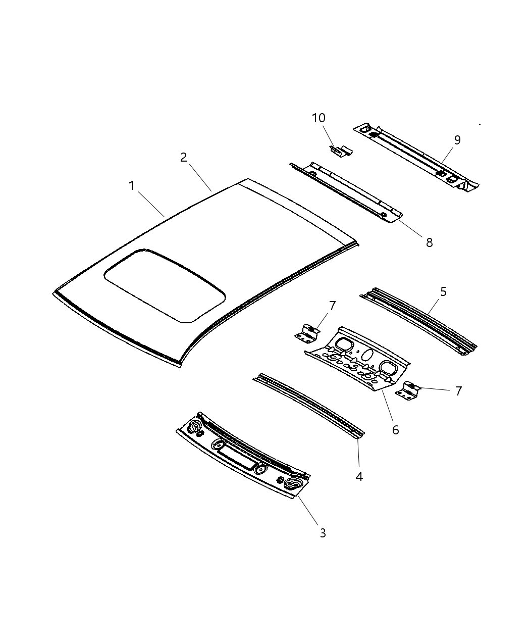 Mopar 5074889AA Panel Roof With Sunroof Opening