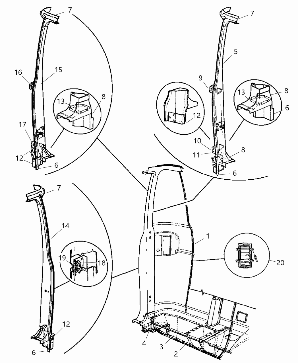 Mopar 2664352 Tapping Plate Striker Single Door
