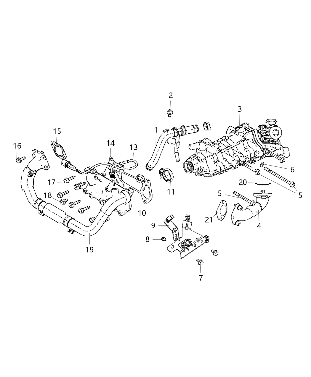 Mopar 68355752AA Gasket EGR Cooler Round Metal No Flange, Cooler To Tube