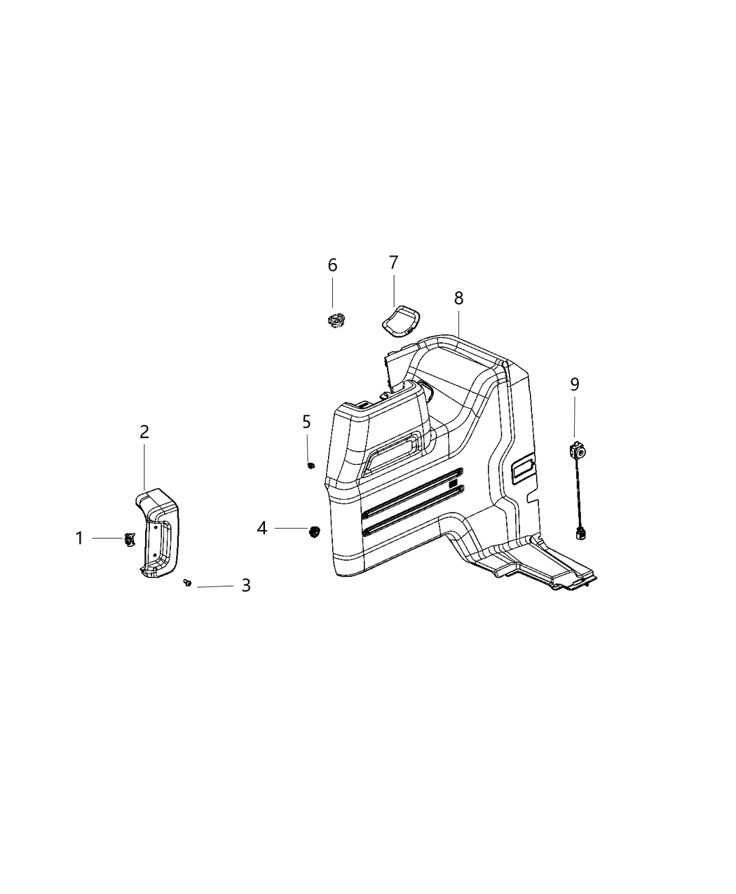 Mopar 6LU82TX7AF Panel Quarter Inner Lower